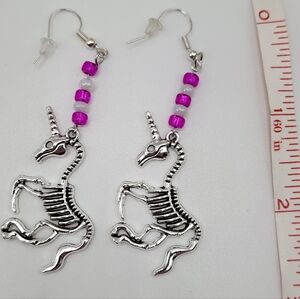Unicorn Skeleton Earrings